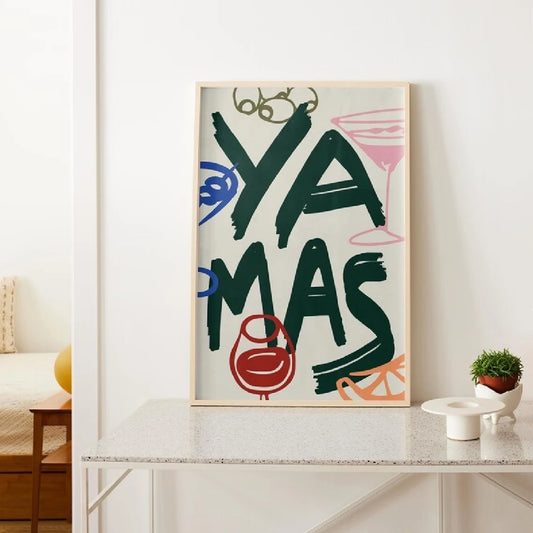 Mediterranean Greek "Ya Mas" Quote Canvas Wall Art Print Canvas Wall Art Peaceful Pleasures Health and Wellness G4741 40x60cm Unframed