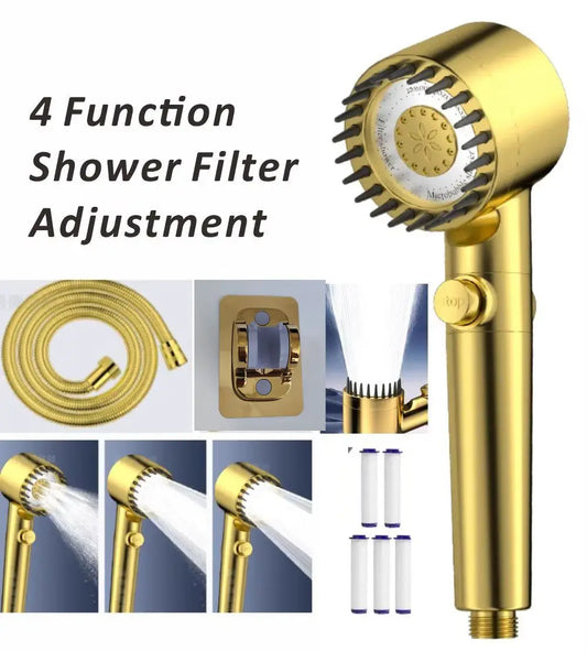 3-Mode High-Pressure Filtered Handheld Shower Head & Massage Brush Handheld Shower Head Oasis Select
