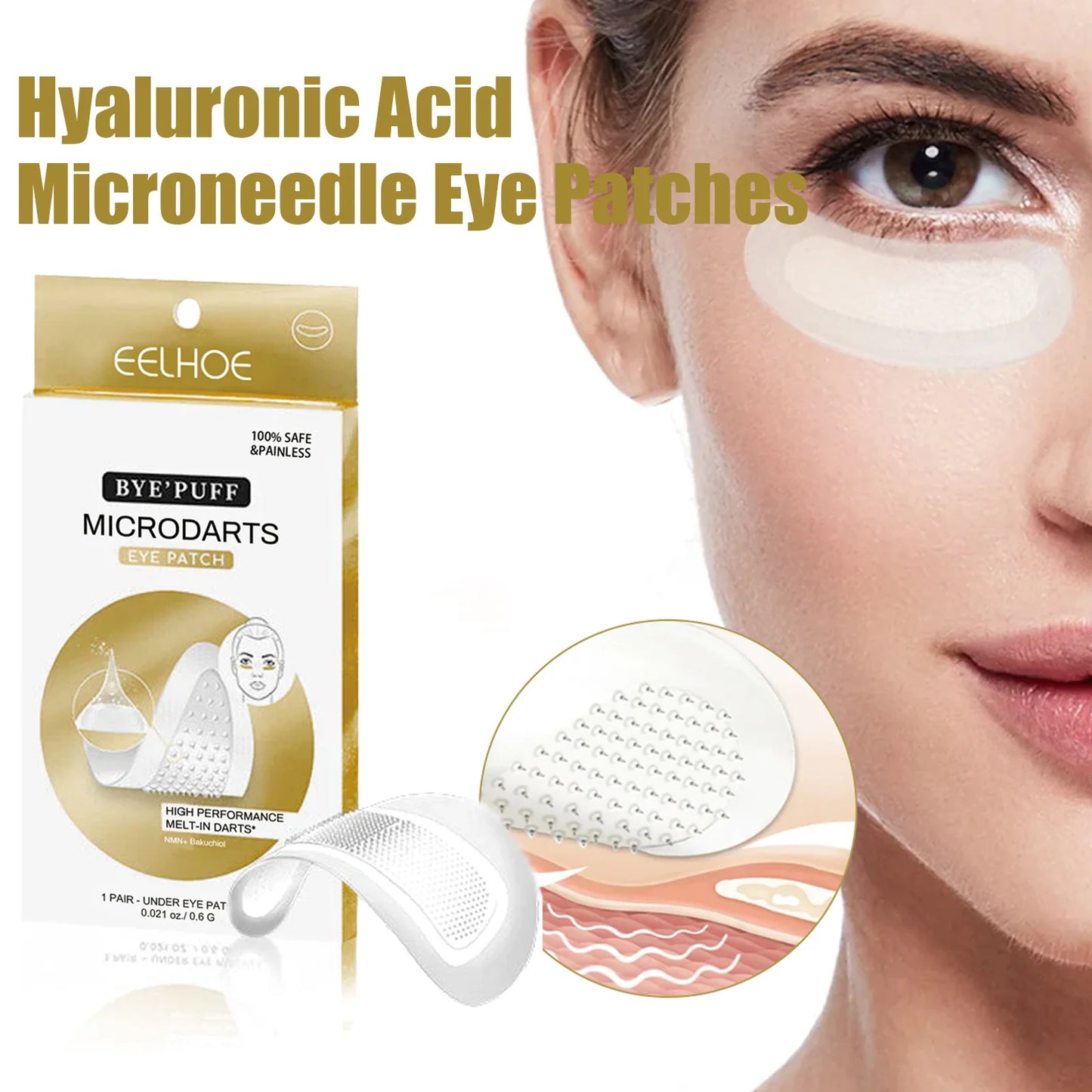 Hyaluronic Acid Microneedle Eye Patches – Dark Circles & Puffiness
