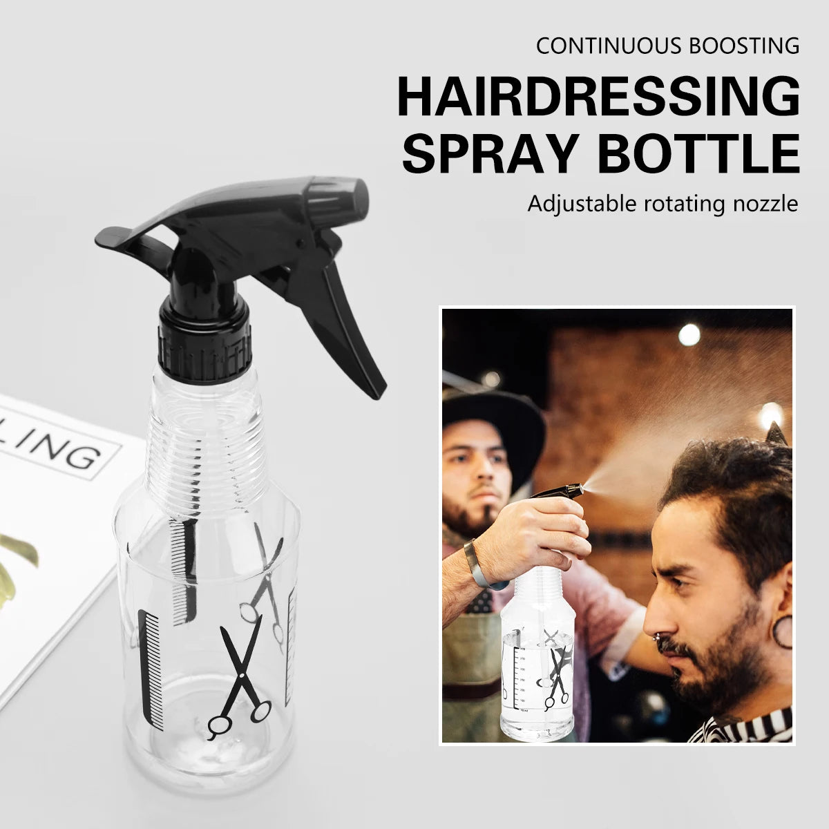 250ml & 350ml Spray Bottle, Adjustable Nozzle Spray Container for Hair Styling, Plant Care & Home Cleaning, Portable Salon Use Peaceful Pleasures Health and Wellness