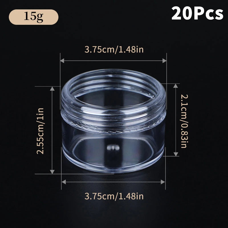 Empty Cosmetic Cream Jars Clear Plastic 3g–20g | 20–50 Pack