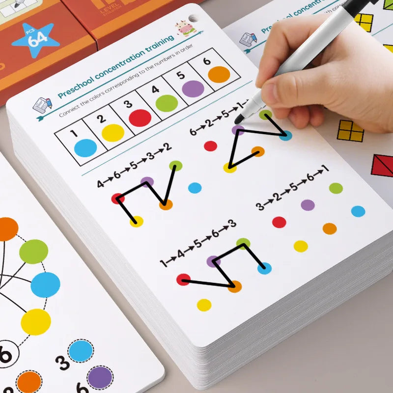Magical Tracing Workbook Control Training Book Reusable Kids Cards