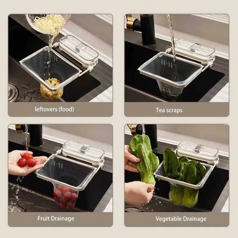 Suction Cup Sink Filter Basket | Foldable Drain Rack for Kitchen