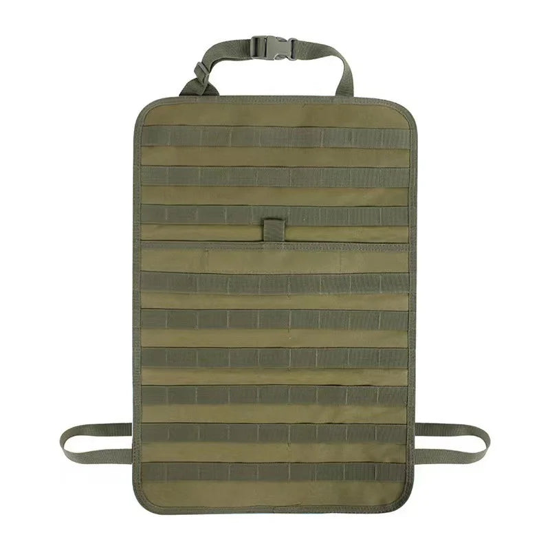 Molle Tactical Car Seat Cushion Universal Four Seasons Storage Bag Hanging Bags Car Stowing Tidying Pocket Interior Accessories Peaceful Pleasures Health and Wellness Green color