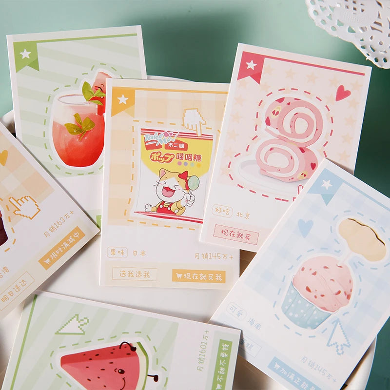 Cute Summer Dessert Lomo Cards Ice Cream Popsicle Bubble Tea Donut