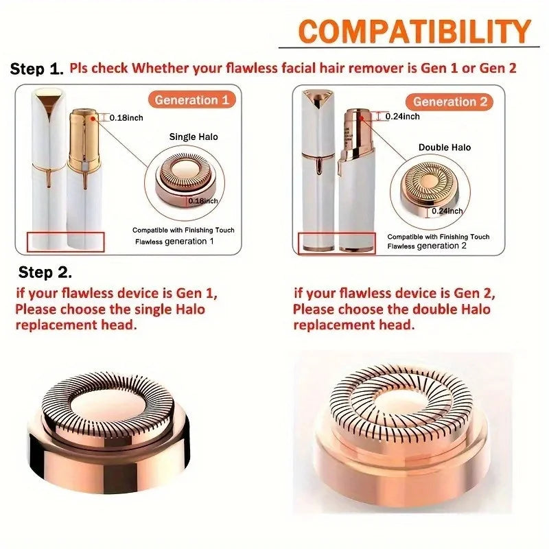 Flawless Finishing Touch Facial Hair Remover Replacement Heads