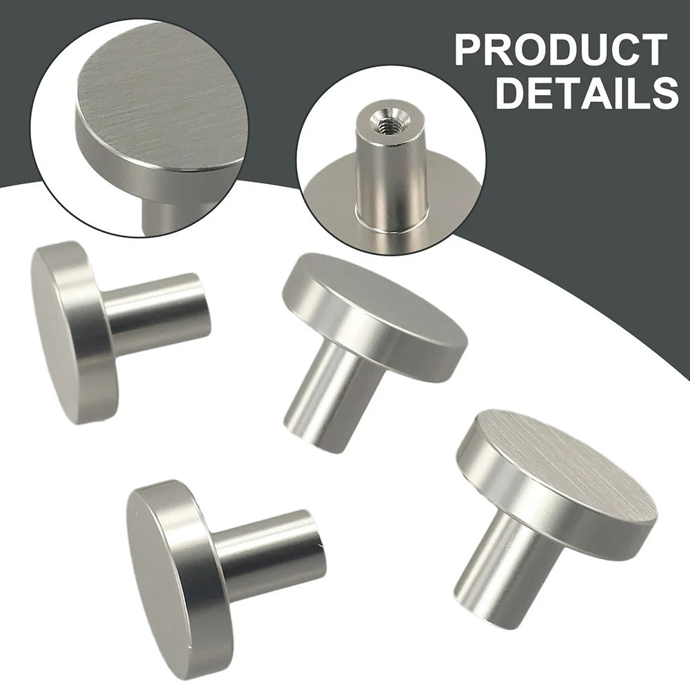 Round Cabinet Knobs | Space Aluminum Single Hole Handles 4/10 Pack