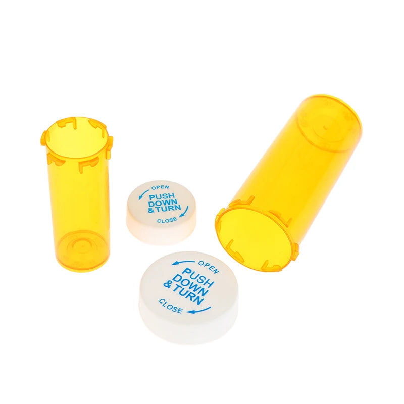 5Pcs Plastic Medicine Pill Bottles With Child Resistant Caps Medicine Containers Travel Pill Vials - 6/8/13/16/20/30/40/60 Dram Peaceful Pleasures Health and Wellness