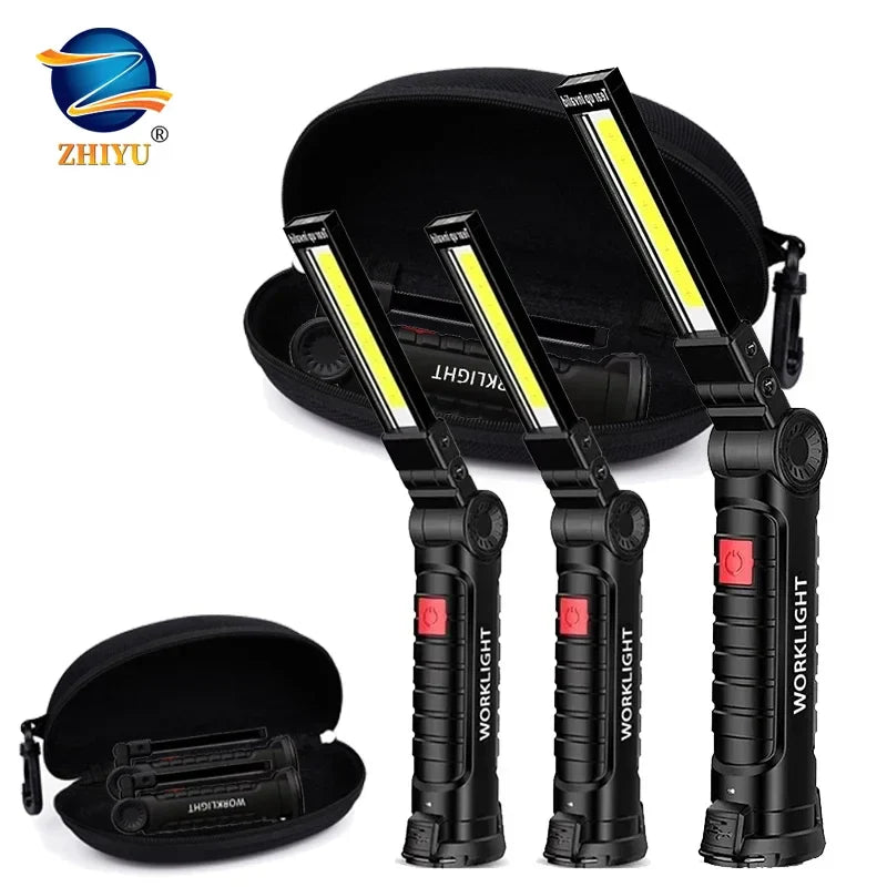 USB Rechargeable COB LED Flashlight | Magnetic, 5 Modes