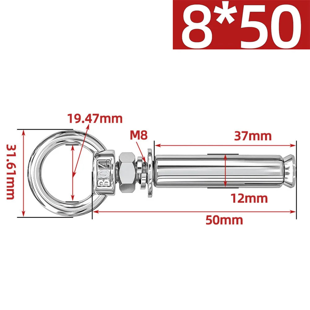 304 Stainless Steel Expansion Bolts Ring Hook Anchor Concrete Eye