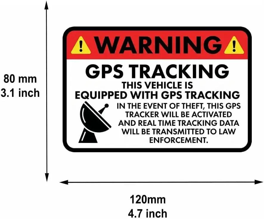Funny Tracking Warning Car Stickers – 2-Pack 120mm Decals