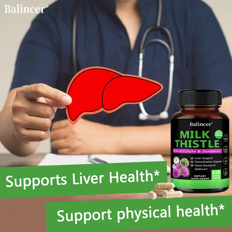 Balincer Liver Detox Cleanse Capsules - Milk Thistle & Dandelion Extract, Liver Support, Repair, Antioxidant & Fat Metabolism Peaceful Pleasures Health and Wellness