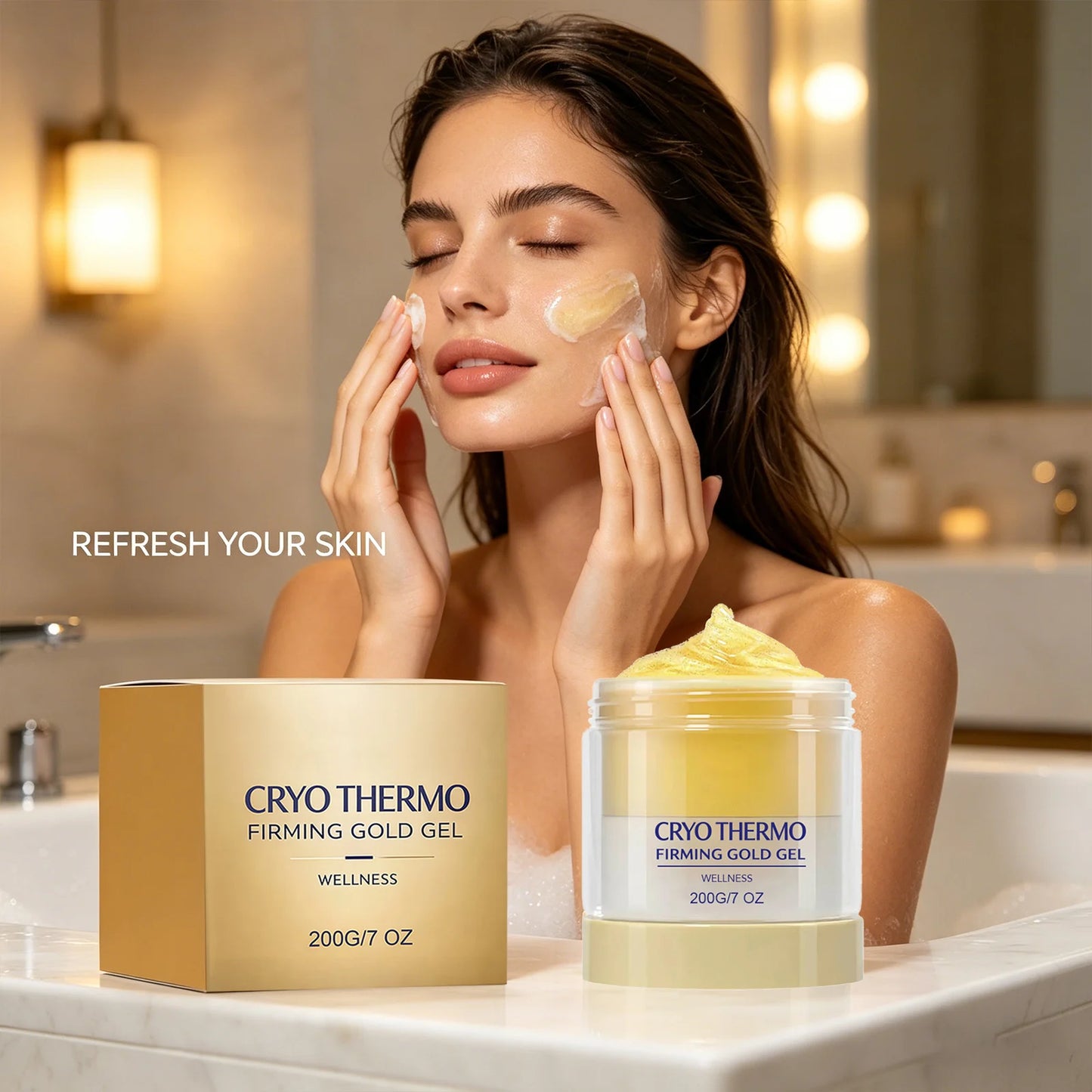 Firming Gold Face Cream Moisturizing Accelerate Fat Metabolism Improve Skin Elasticity Reduce Sagging Wellness Body Massage Gel Peaceful Pleasures Health and Wellness