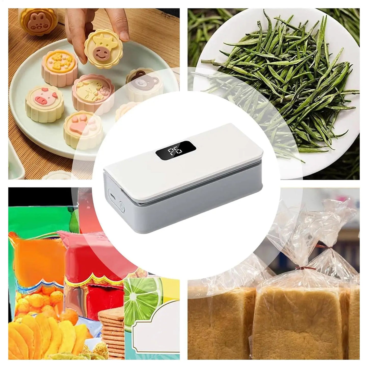 Mini Sealing Machine LED Display Portable 6-level Rechargeable Travel Food Saver Sealing Machine For Freezer Meal Prep Snacks Peaceful Pleasures Health and Wellness