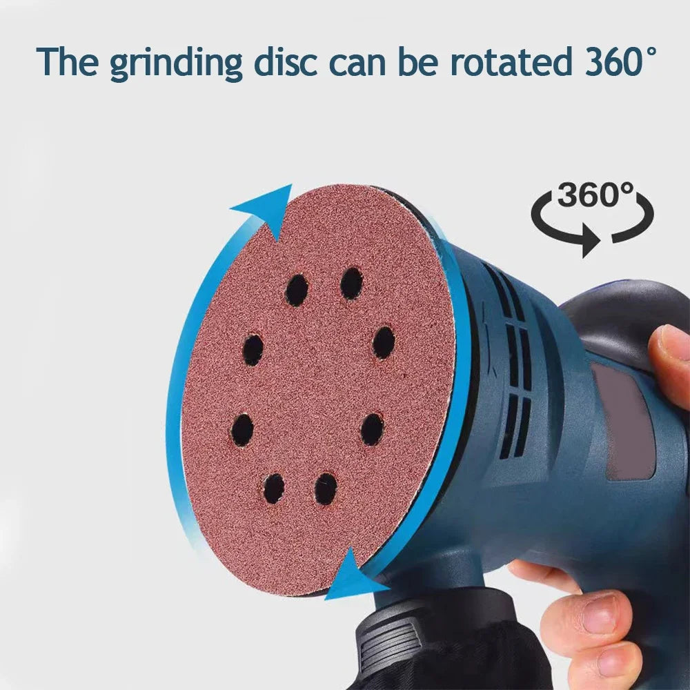 300W Electric Eccentric Sander 6 Gears Speed Adjustment 5 Inch 125mm Wood Sanding Processing Car Polishing Machine With Dust Box Peaceful Pleasures Health and Wellness