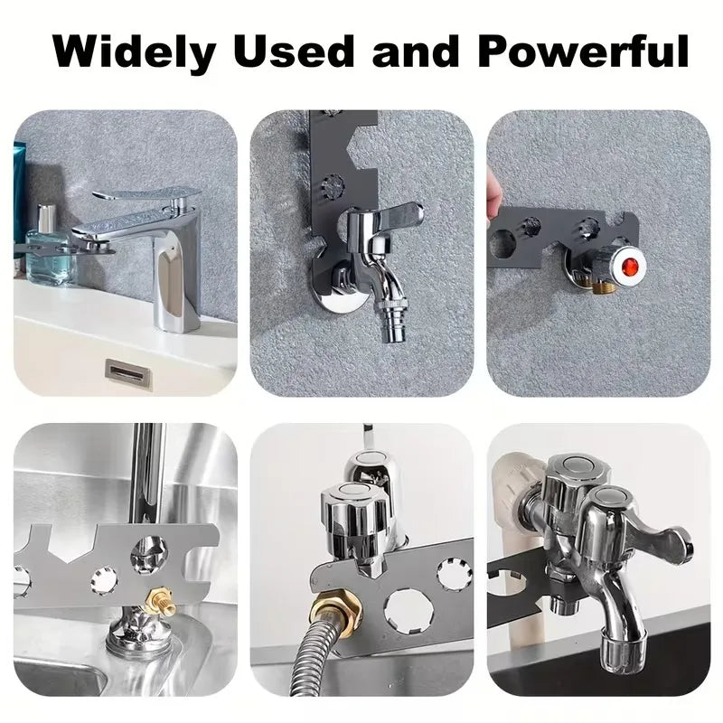 9-in-1 Faucet Aerator Removal Tool Metal Wrench M16–M24