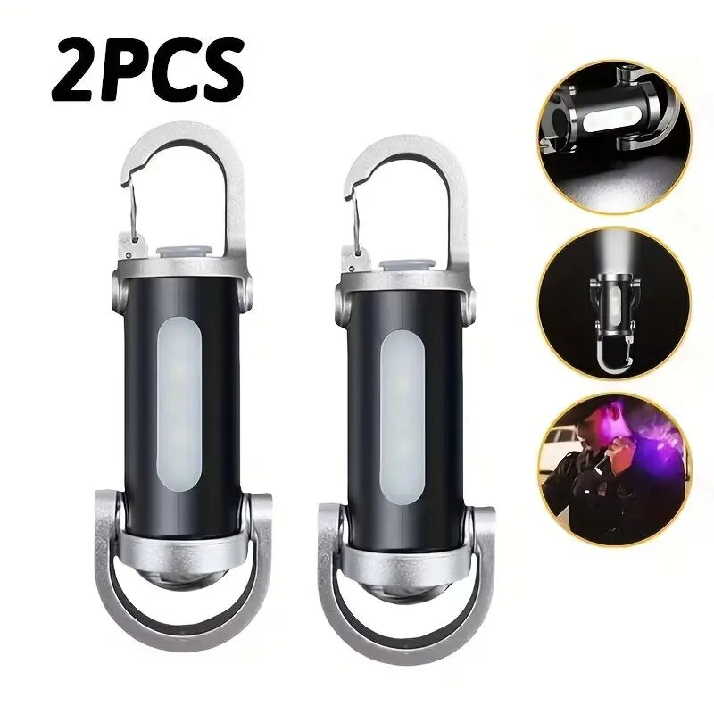 Mini COB LED Keychain Flashlight | USB-C Rechargeable 6 Modes