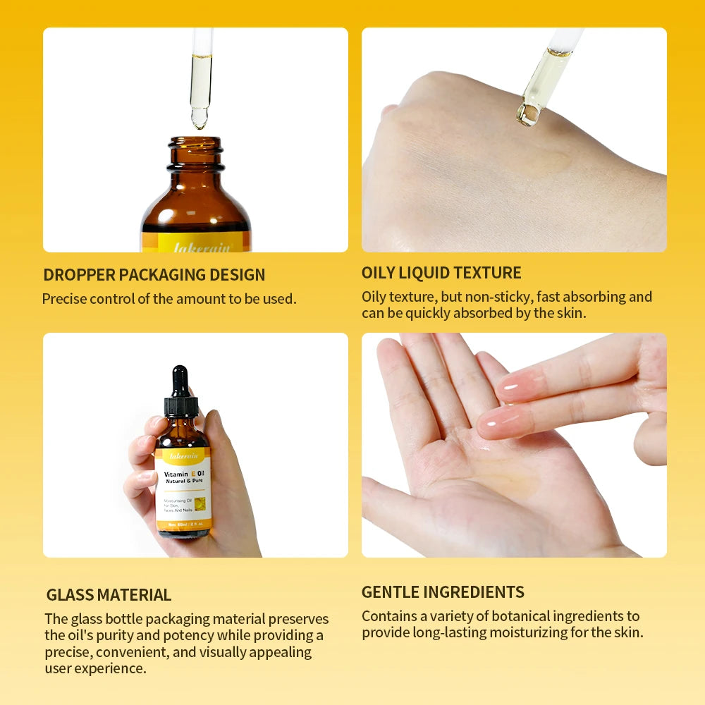 Vitamin E Face Oil Skin Care Deep Repairing Anti Wrinkles Whitening Face Enhance Skin Elasticity Facial Care Essencial Oil Peaceful Pleasures Health and Wellness