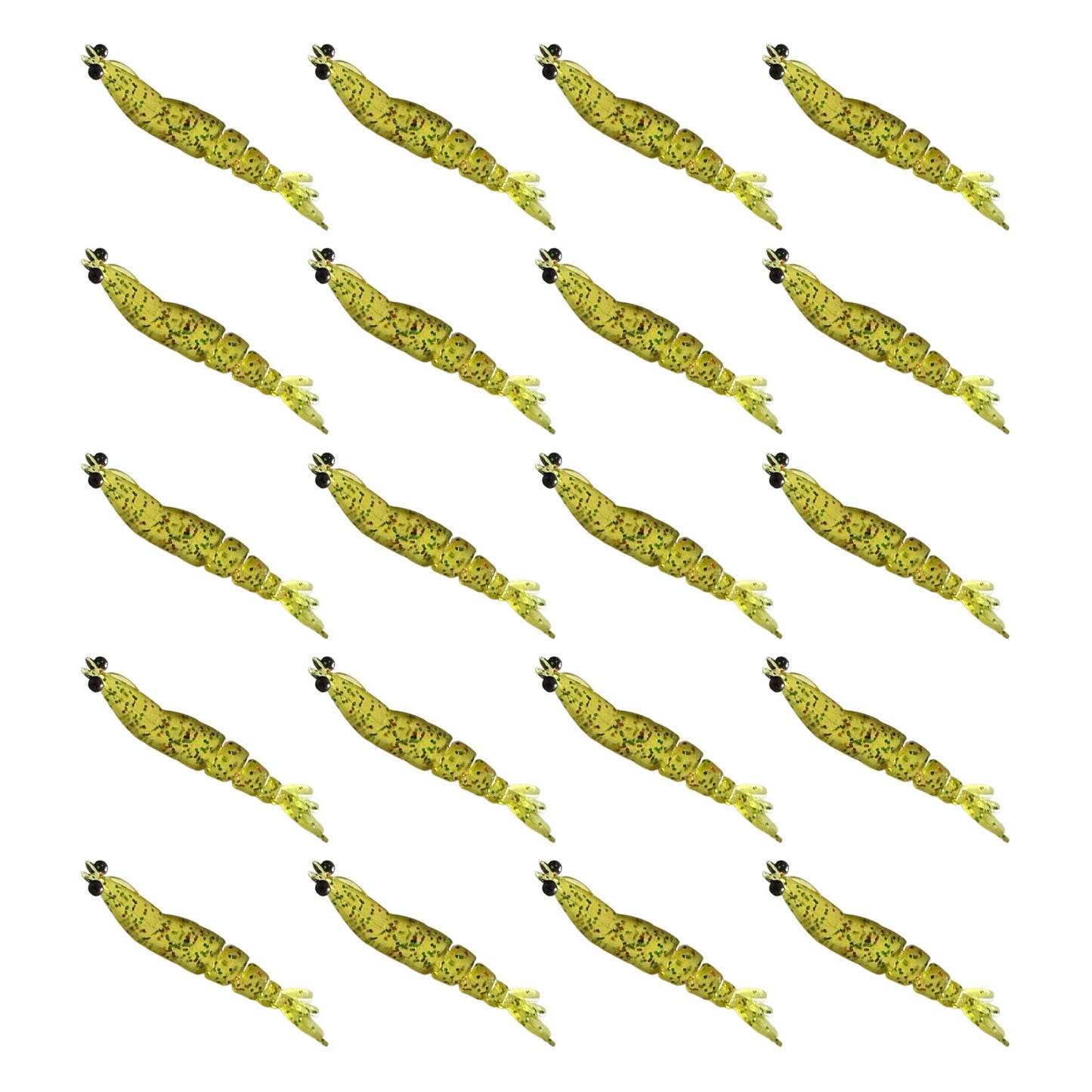 20Pcs Mini Shrimp Lure Multi-Segmented Realistic Shrimps Bass Bait Glitter Direct Fishing Tackle Lures For Stream Fisher Peaceful Pleasures Health and Wellness