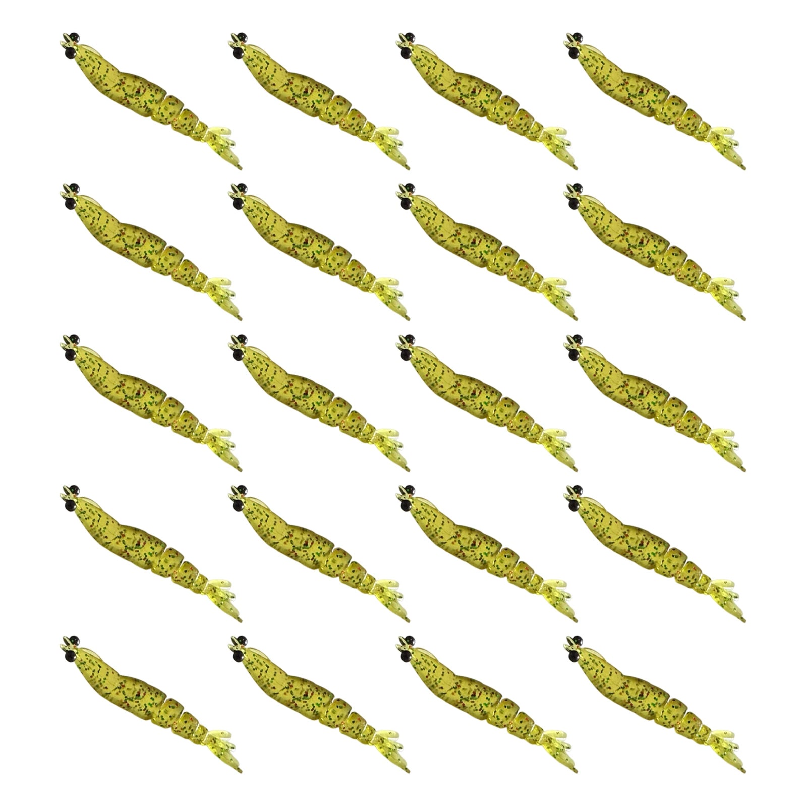 20Pcs Mini Shrimp Lure Multi-Segmented Soft Worm Shrimp Fishing Lure Realistic Shrimps Bass Bait For Saltwater & Freshwater Peaceful Pleasures Health and Wellness