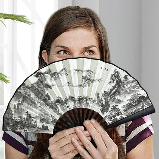Folding Hand Fan Hand Held Chinese Folding Fan Creative Chinese Style Handheld Crafts Home Decor For Women Adults Kids Teens Peaceful Pleasures Health and Wellness