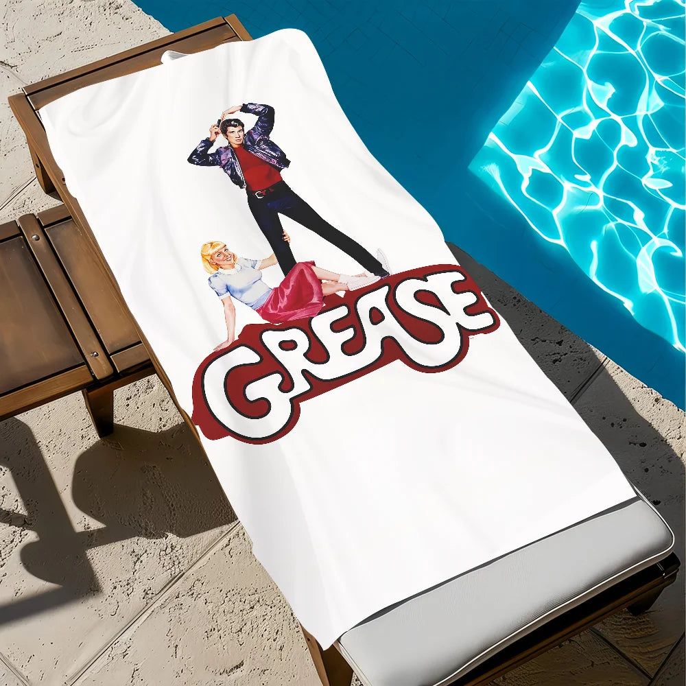 Grease 1978 Movie Quick-Dry Beach Towel | Soft Microfiber Microfiber Beach Towel Peaceful Pleasures Health and Wellness z6 STJ90x180CM