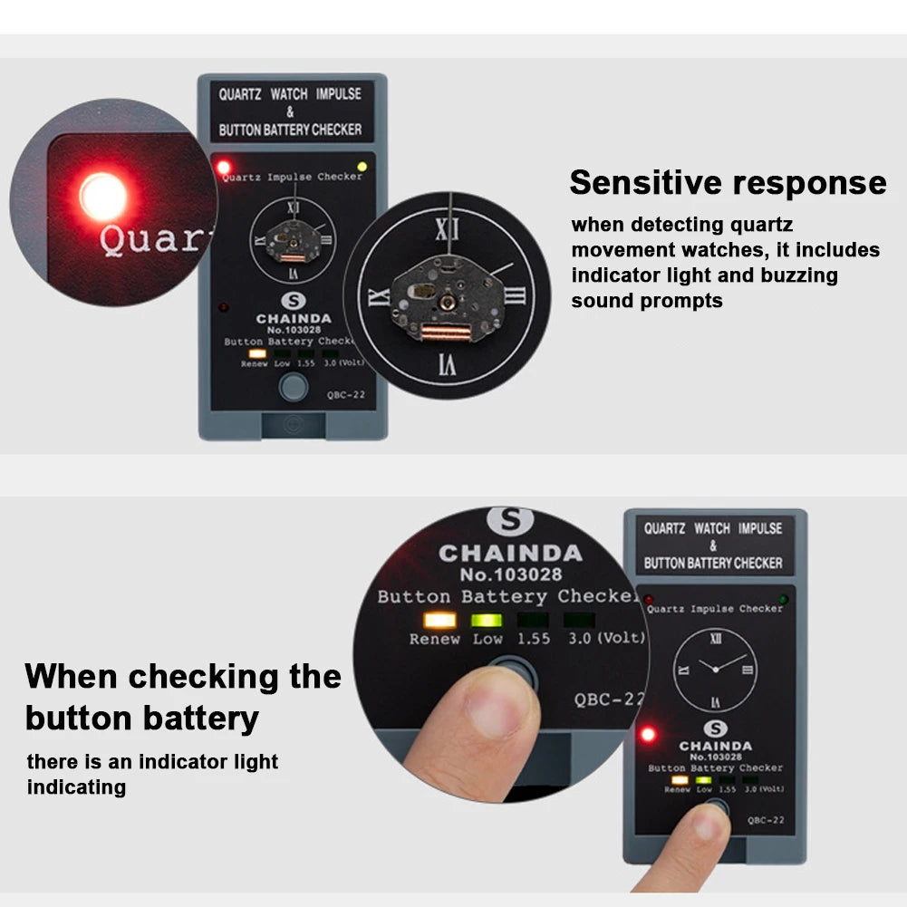 QBC-22 Quartz Pulsed Watch Movement Tester Watch Button Battery Level Checker Tools for Watchmakers Watch Repairing Tool Peaceful Pleasures Health and Wellness