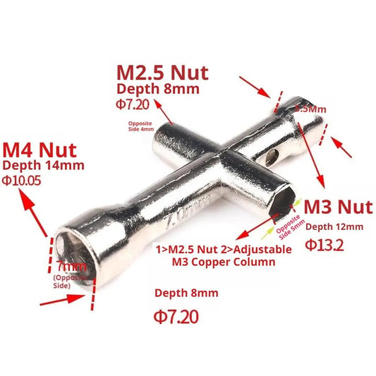 Mini Cross Hex Socket Wrench M2–M4 | RC Car & Drone Tool Hex Socket Wrench Oasis Select