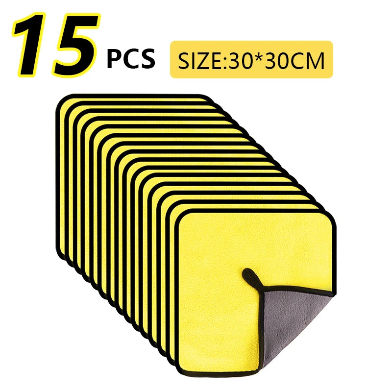 Microfiber Car Wash Towel Nano Ultra Fiber Cloth Towel Car Care Clean Cloth for Car Home Living Clean Wash Cleaning Peaceful Pleasures Health and Wellness 30x30x15pcs