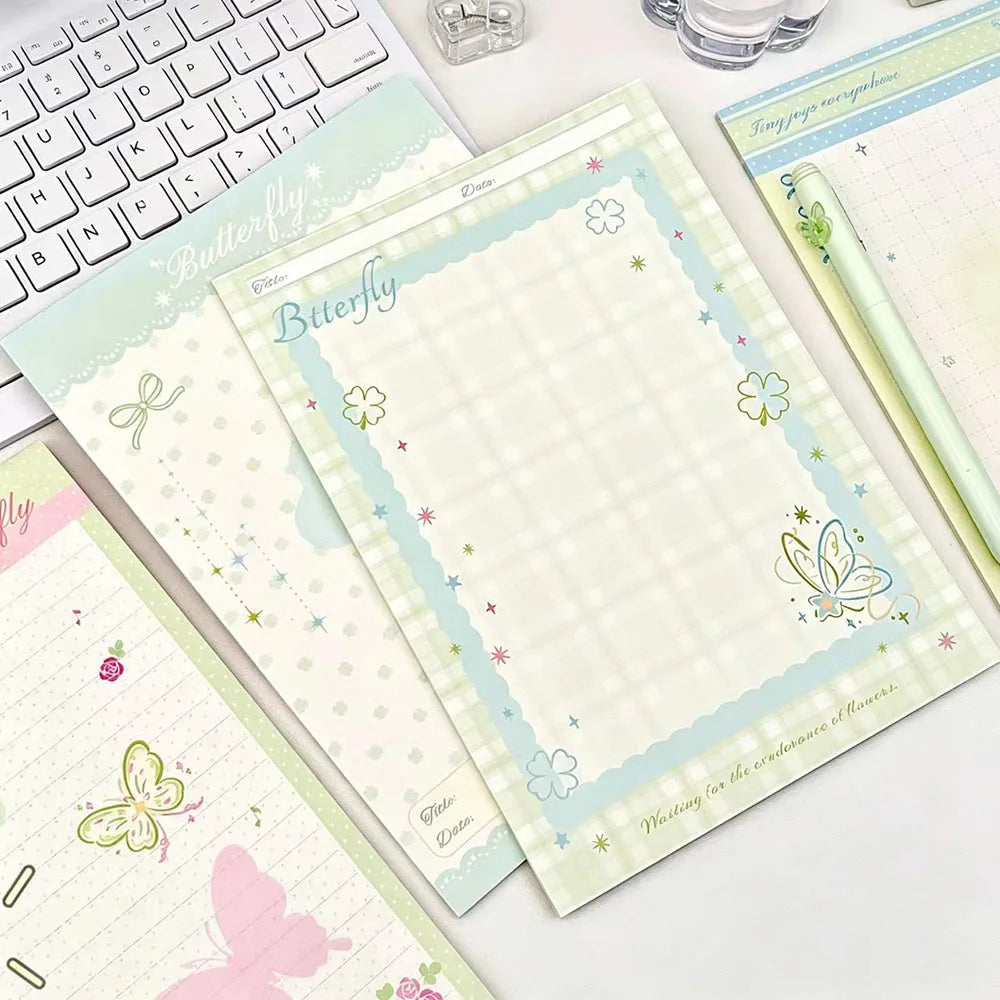 Colorful Butterfly Ins A5 Notebook Pink Green Gradient Rose Fragrant