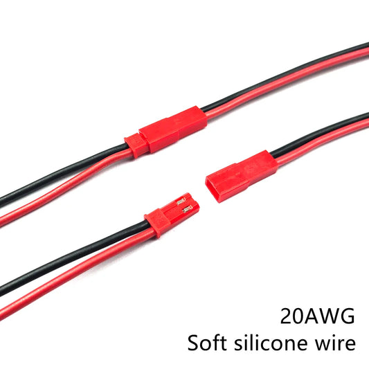 10Pairs 20AWG JST Plug Connector SYP 2Pin Male Female Plug with 10cm Soft Silicone Cable Wire for LED Lamp Strip RC Toys Battery Peaceful Pleasures Health and Wellness Default Title