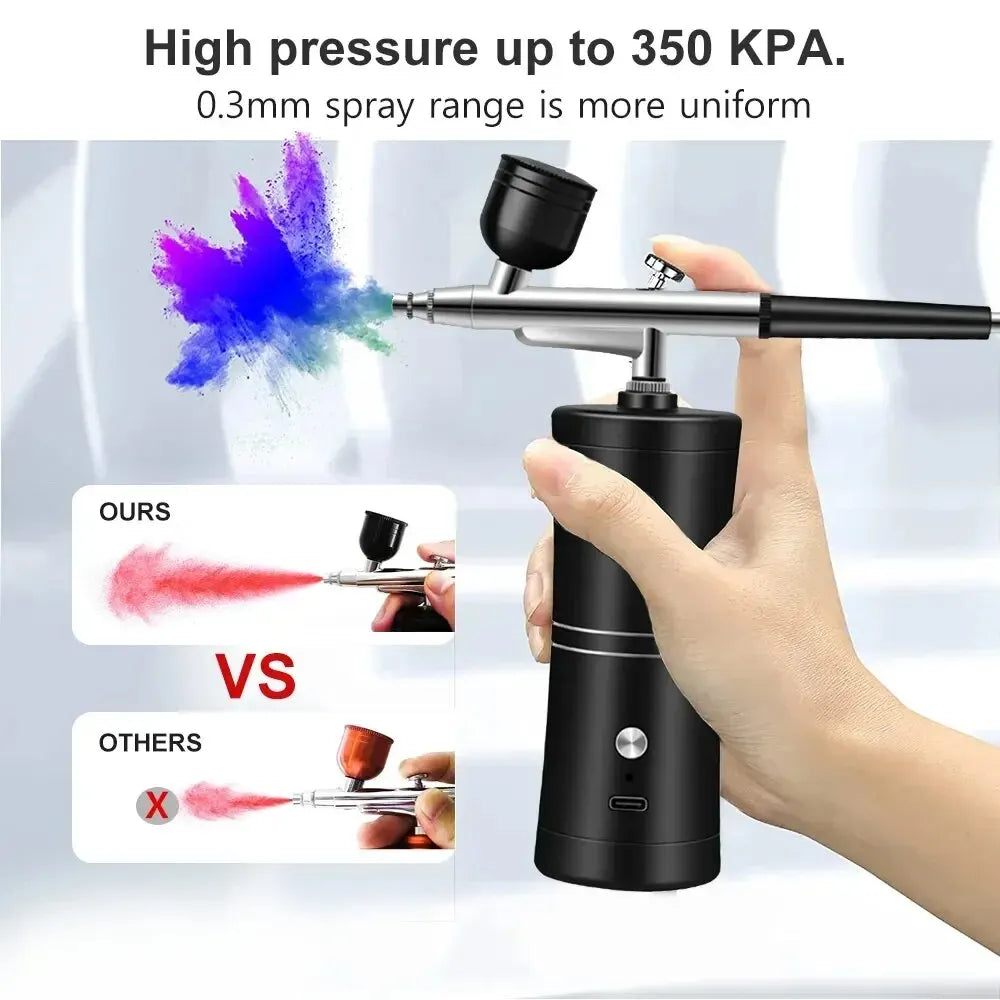 7.4v Airbrush Nail With Compressor Portable Air Brush Nails Compressor For Nail Art Painting Airbrush Compressor Paint Crafts Peaceful Pleasures Health and Wellness