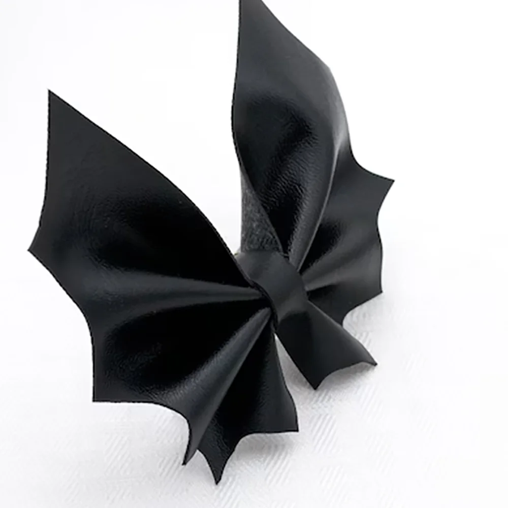 Leather Bat Bow Hair & Bag Charm | Gothic Halloween Accessory Hair & Bag Accessory Peaceful Pleasures Health and Wellness Bat Bow 1pcs 8x8cm