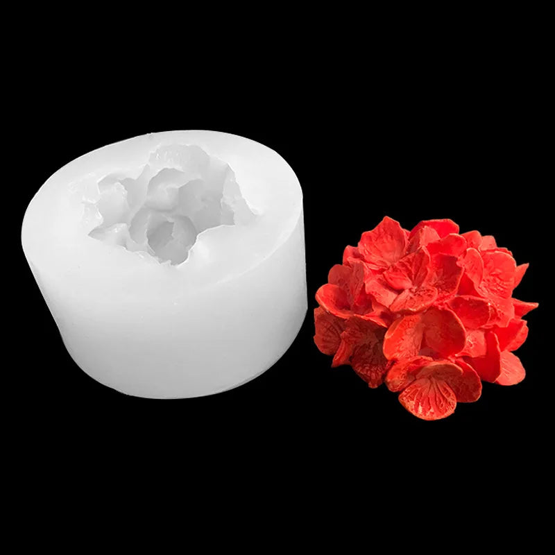 3D Hydrangea Silicone Mold Home Gypsum Decoration Aromatherapy Candle