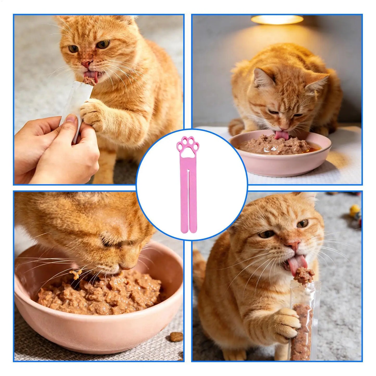 Cat Head Wet Treat Squeezer – Portable Food Pouch Dispenser
