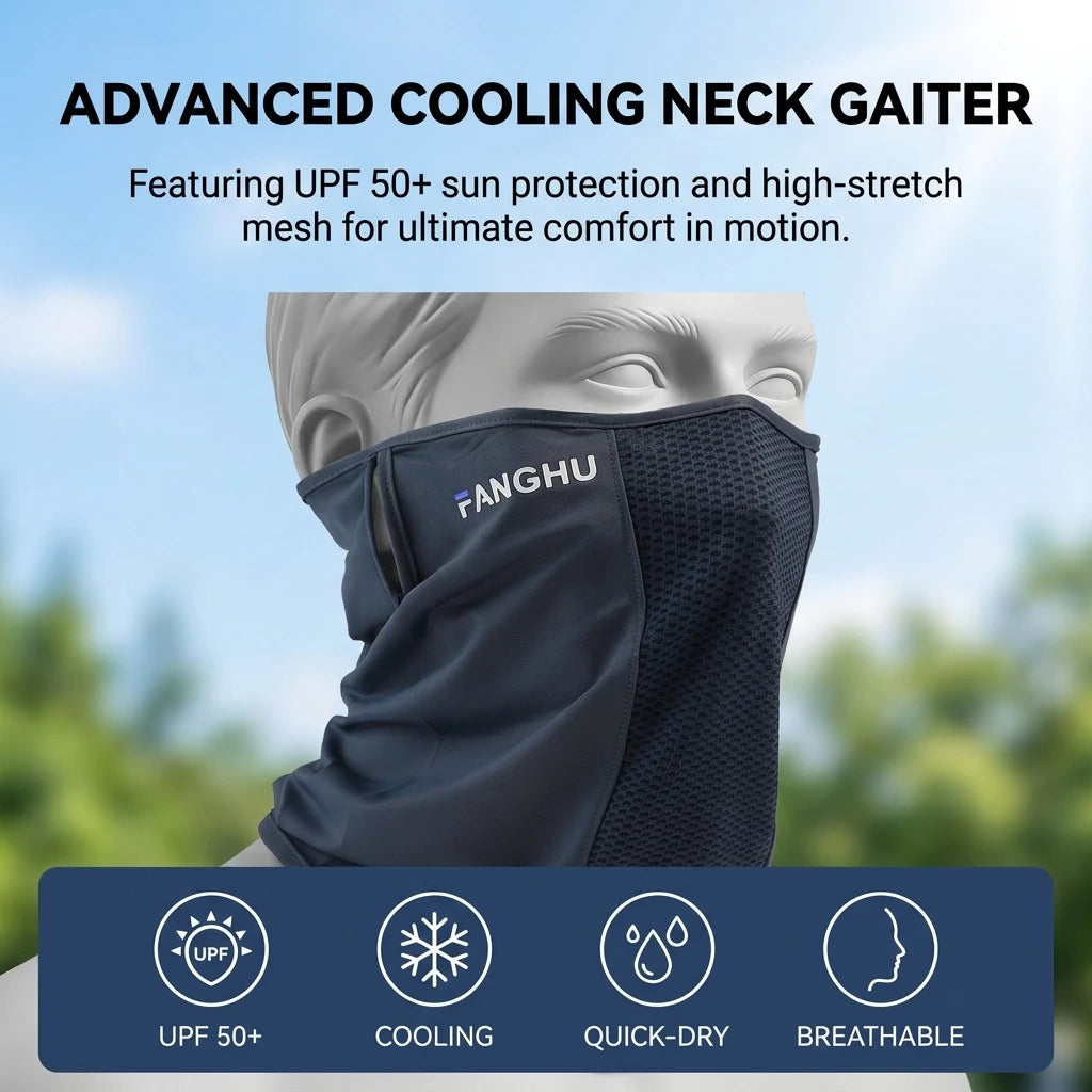 Sun-Protection Face-Mask UPF50+ UV-Protection Ice Cooling Fabric for Outdoor Activities Peaceful Pleasures Health and Wellness