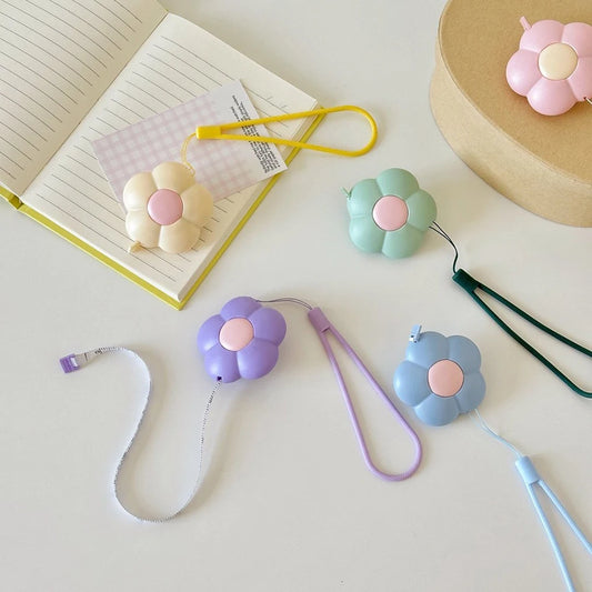 Petal Shaped Mini Tape Measure Portable Automatic Retractable Soft Peaceful Pleasures Health and Wellness