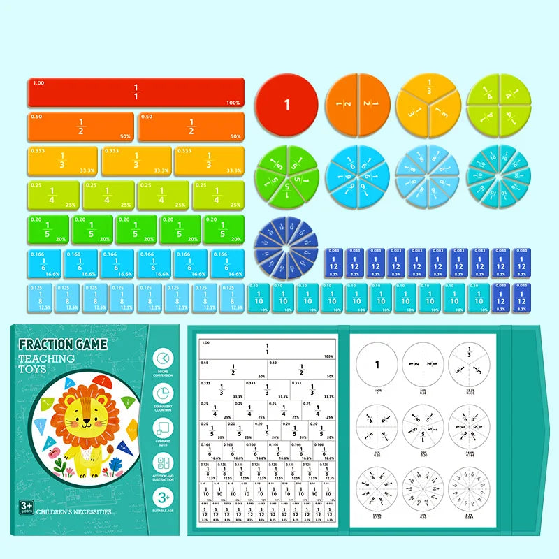 Magnetic Fraction Puzzles Math Mastery Montessori Enlightenment Fun