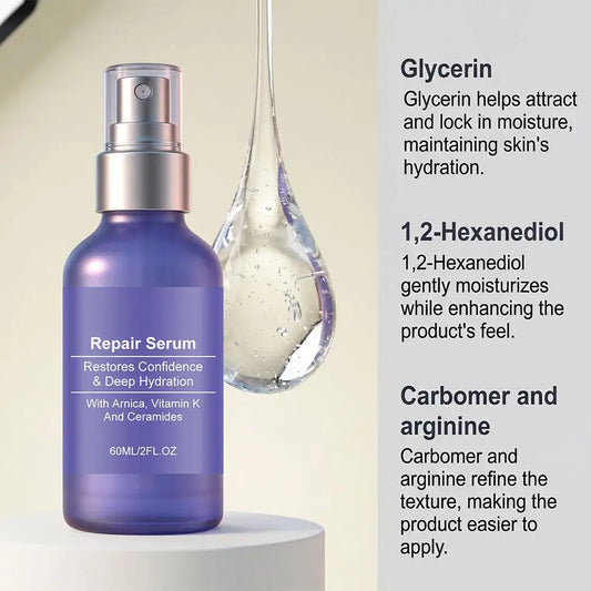 Ceramides Facial Repair Serum Deeply Moisturizing Skin Barrier Repair Lightens Dark Spots Brightens Dull Skin Hydrating Essence Peaceful Pleasures Health and Wellness