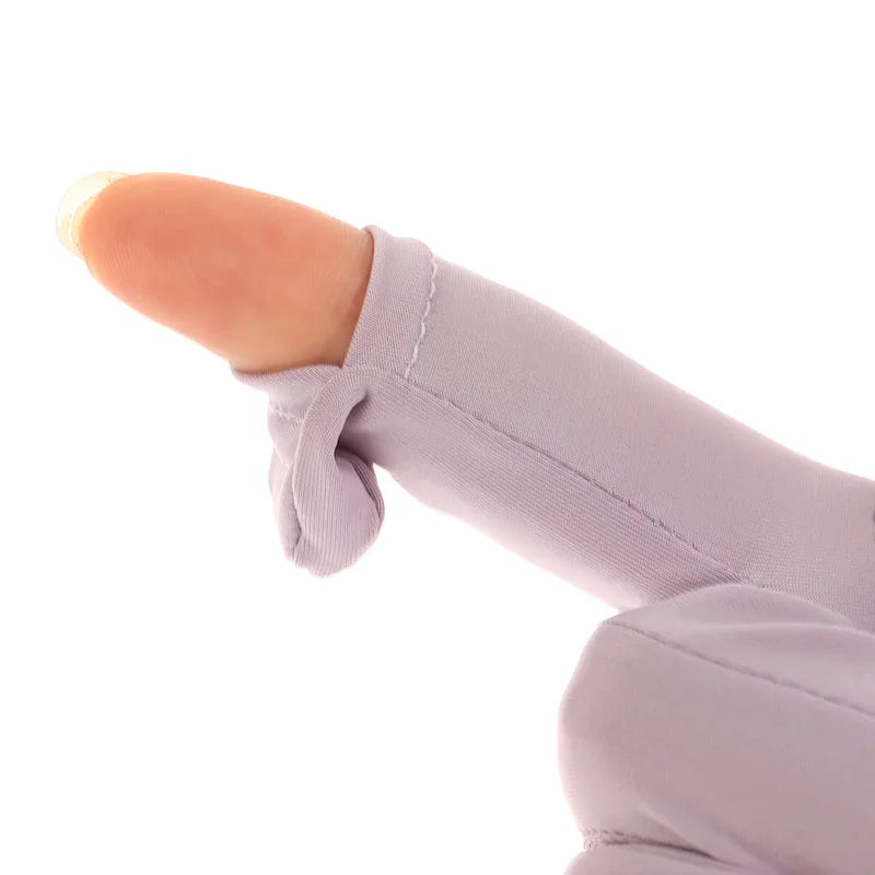 Summer Sun Protection Gloves Women Thin Ice Silk UV Protection Touch Screen Anti-slip for Driving and Cycling Breathable Gloves Peaceful Pleasures Health and Wellness