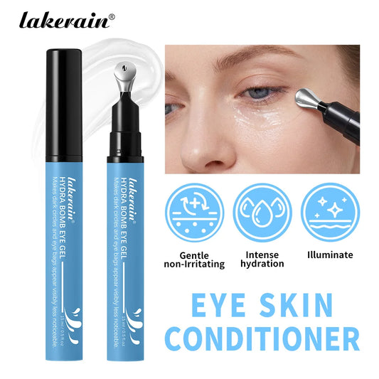 Lakerain Hydration Eye Gel Deep Hydrating Brightening Reduce Dark Circles Cool Feeling Transparent Gel Suitable for All Skin Peaceful Pleasures Health and Wellness