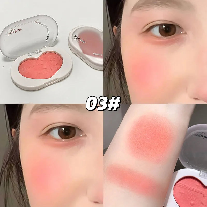 Single Color Heartbeat Cream Blush: Silky Texture Long-lasting Natural Monochrome Cheek Makeup for Daily Fresh Look Peaceful Pleasures Health and Wellness 03