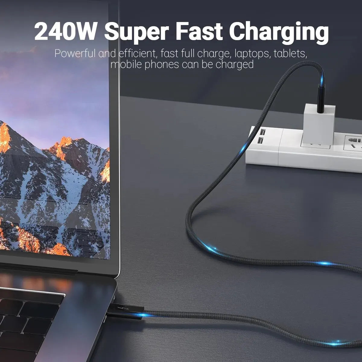 USB 4.0 Type-C Cable 240W 40Gbps 8K Thunderbolt 3/4