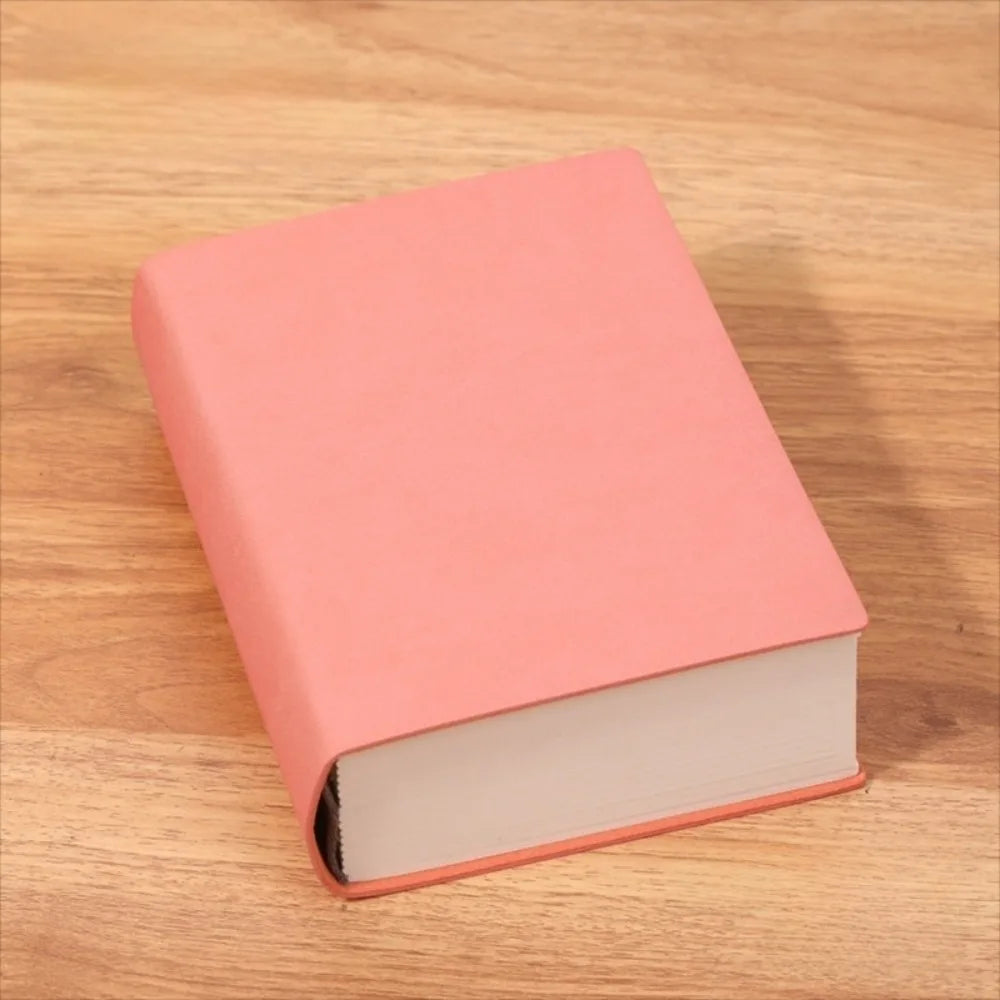 Vintage 720 Page Blank Inner Notebook Soft Synthetic Minimalist Drawing Book Small Fresh Ultra Thick Notebook School Supplies Peaceful Pleasures Health and Wellness Pink