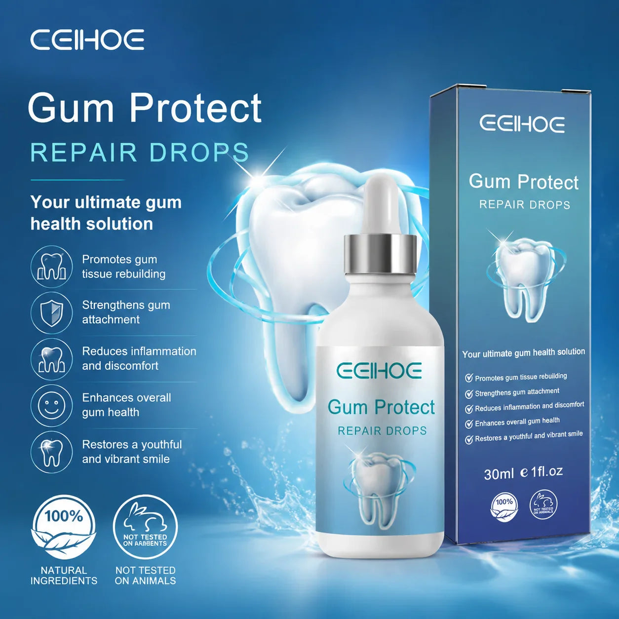 Gum Protect Repair Drops | Gum & Teeth Brightening Serum 30ml