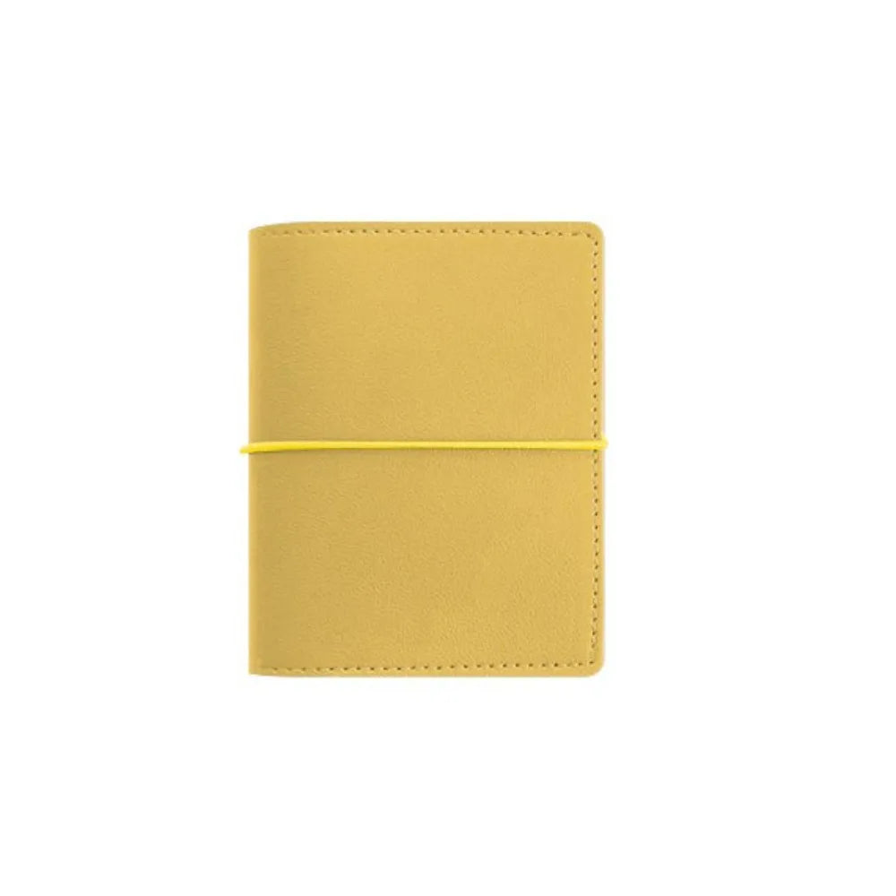 Simple M5 Loose Leaf Notebook PU Leather 50 Sheets Mini Pocket Notebook Planner Schedule DIY Binder Notebook School Peaceful Pleasures Health and Wellness Yellow