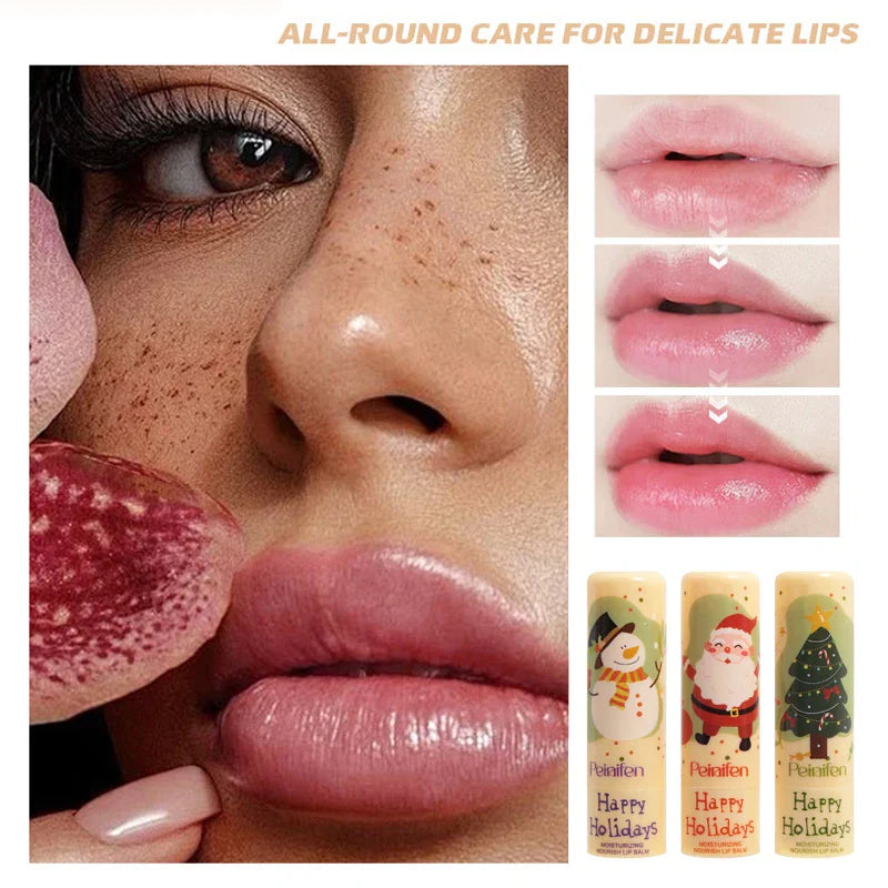 PEINIFEN 3-Pack Christmas Color Changing Lip Balm – Vitamin E