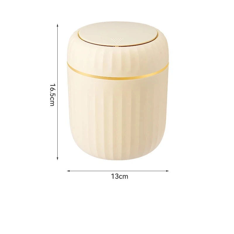 Mini Desktop Trash Can Press Covered Bedroom Office Desk Organizer