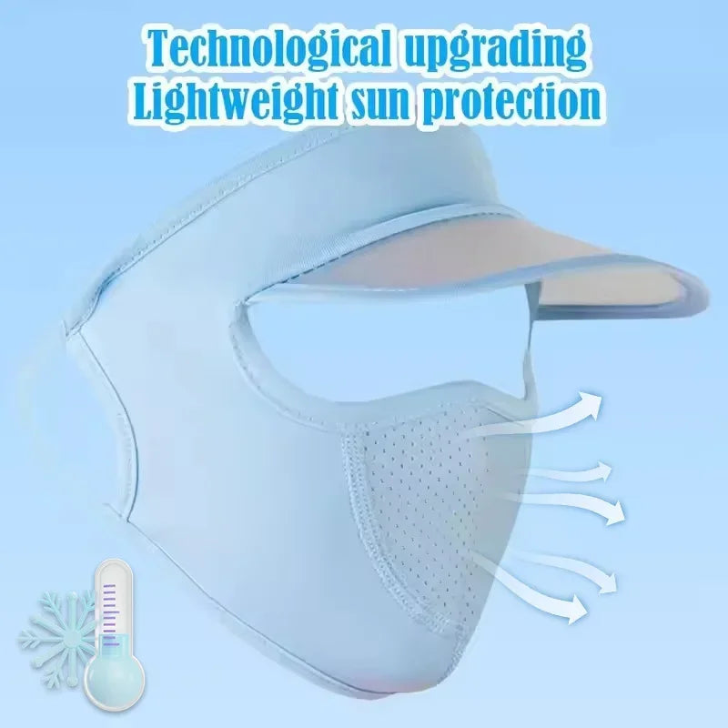 Ice Silk UPF 50+ Sun Face Mask | Breathable UV Shield Women