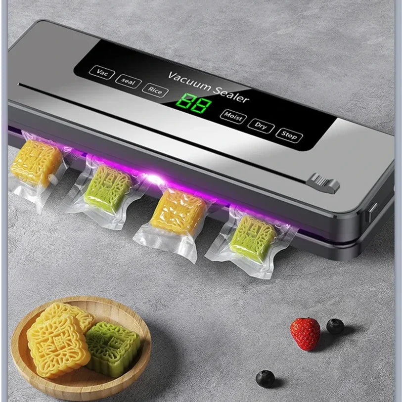 Electric Vacuum Sealer with Built-In Cutter | Dry & Wet Food